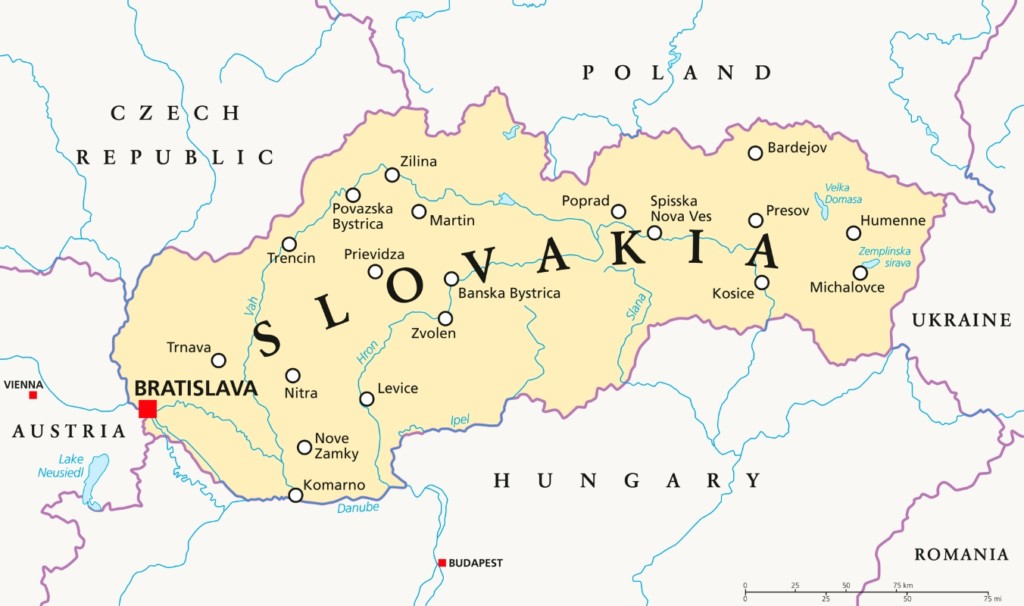 Slovakia Borders Map