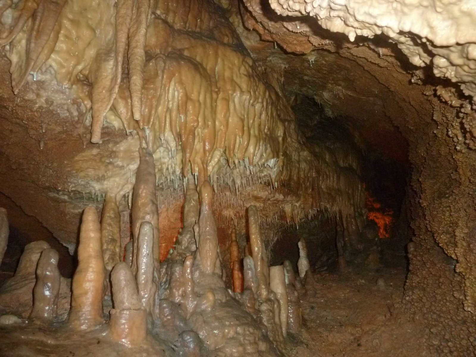 Stalactites and stalagmites in Driny Cave near Smolenice