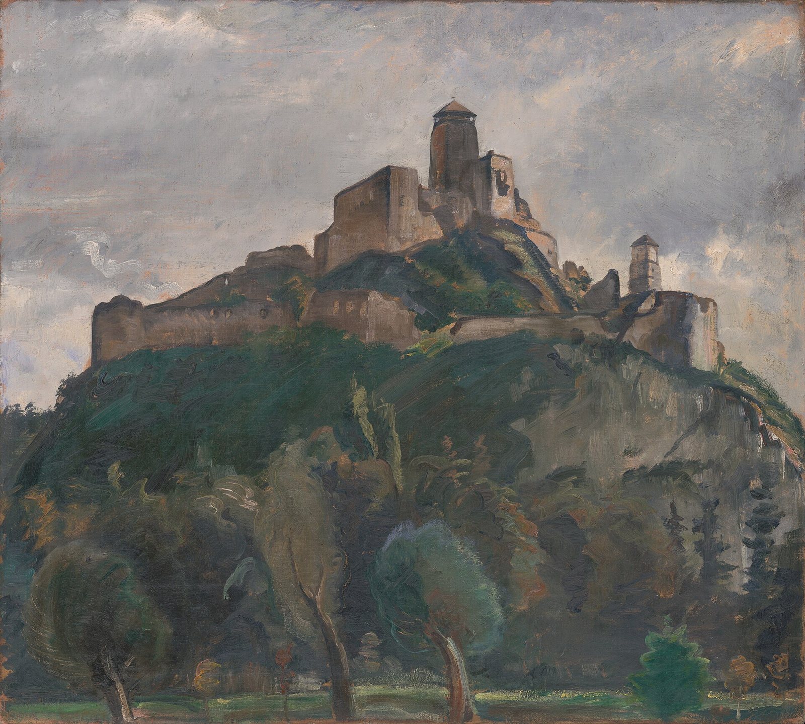 Painting of Trenčín Castle by Herman Kasriel from the M. A. Bazovský Gallery collection