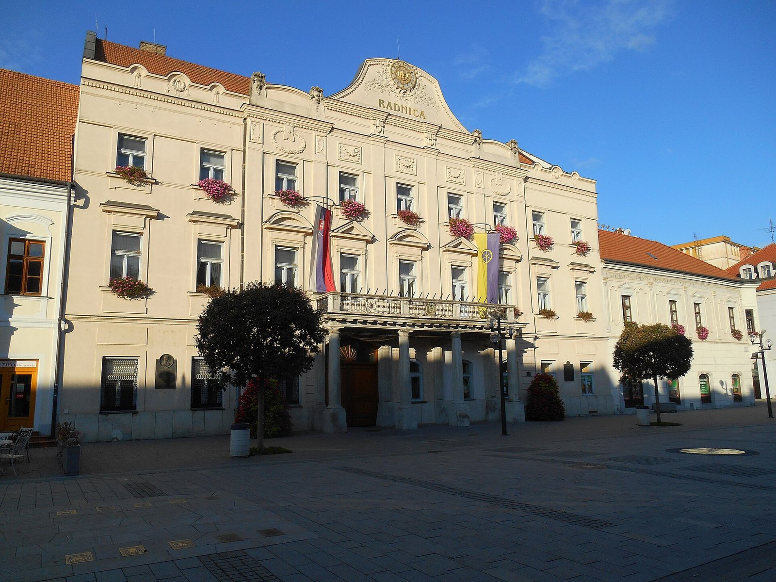 Classicist Town Hall (Radnica) on Hlavná Street in Trnava