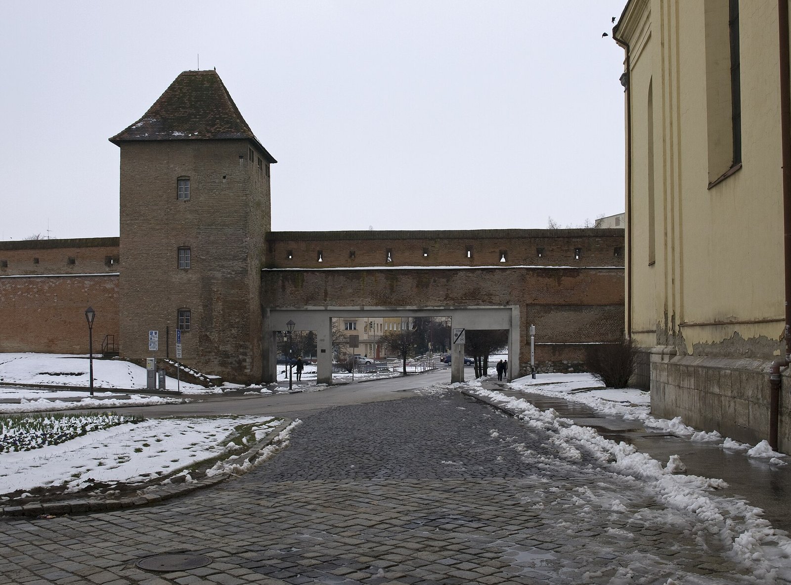Trnava town walls with a tower and the Bernolák Gate