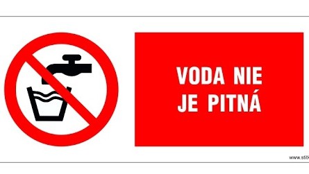 The sign for the non-potable tap water in Slovakia